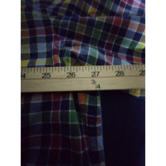 Alan Flusser Mens Size 2X Multi-Color Plaid 100% Cotton Button Front Shirt - Picture 5 of 5
